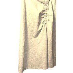 Tibi Gray Ruched Pencil Skirt With Back Zipper Womens Size 12 Polyester Blend